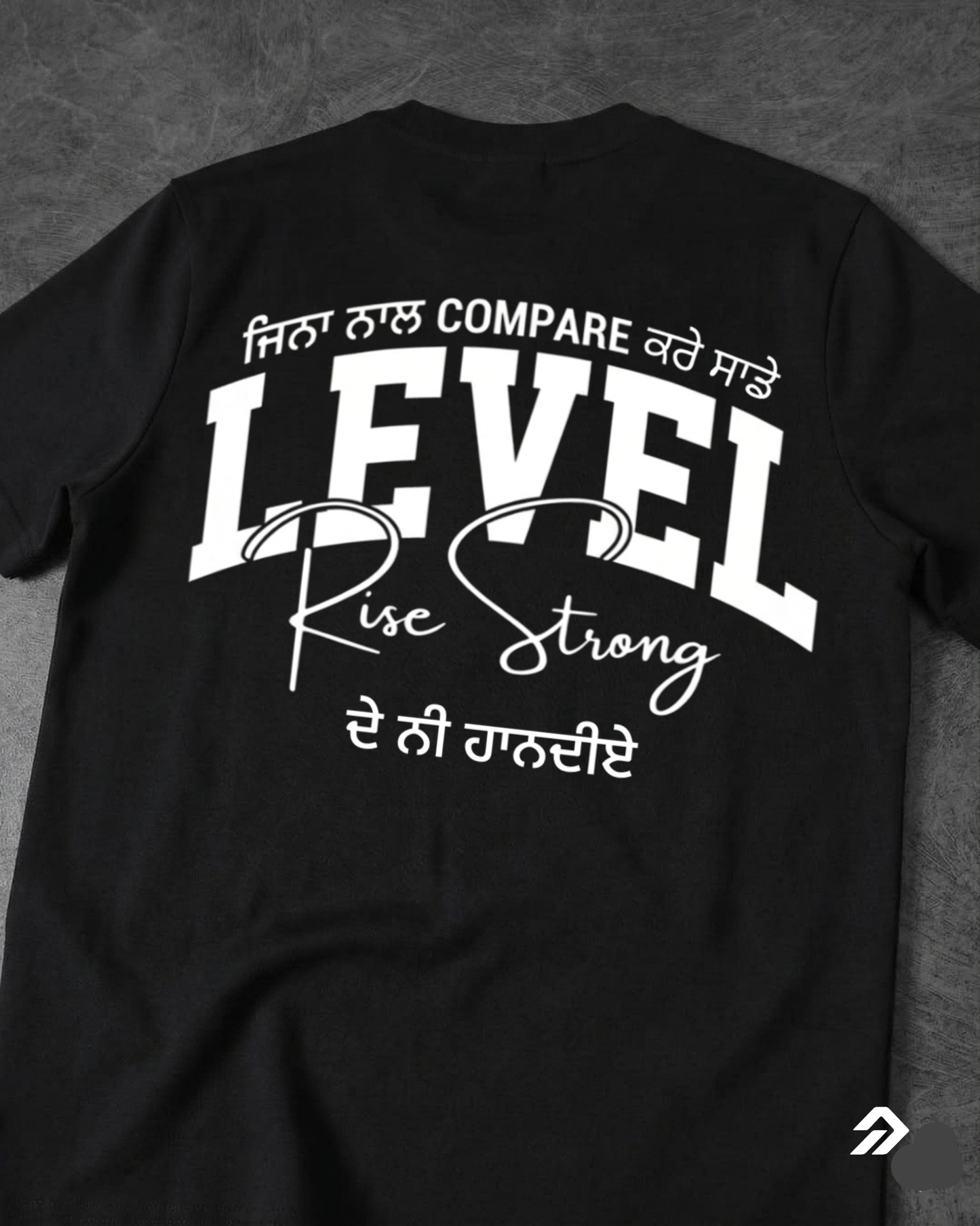 LEVEL RISE STRONG REGULAR FIT BACK TYPOGRAPHIC PRINTED T-SHIRT