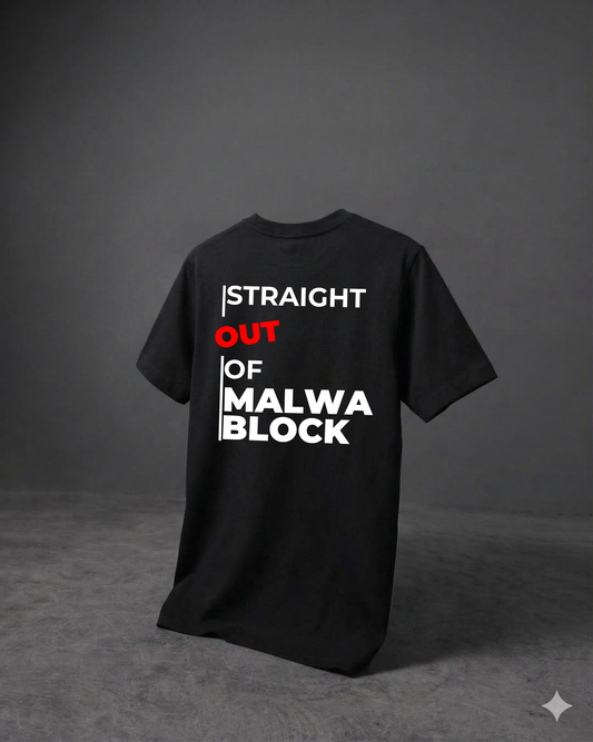 MALWA BLOCK REGULAR FIT BACK TYPOGRAPHIC PRINTED T-SHIRT
