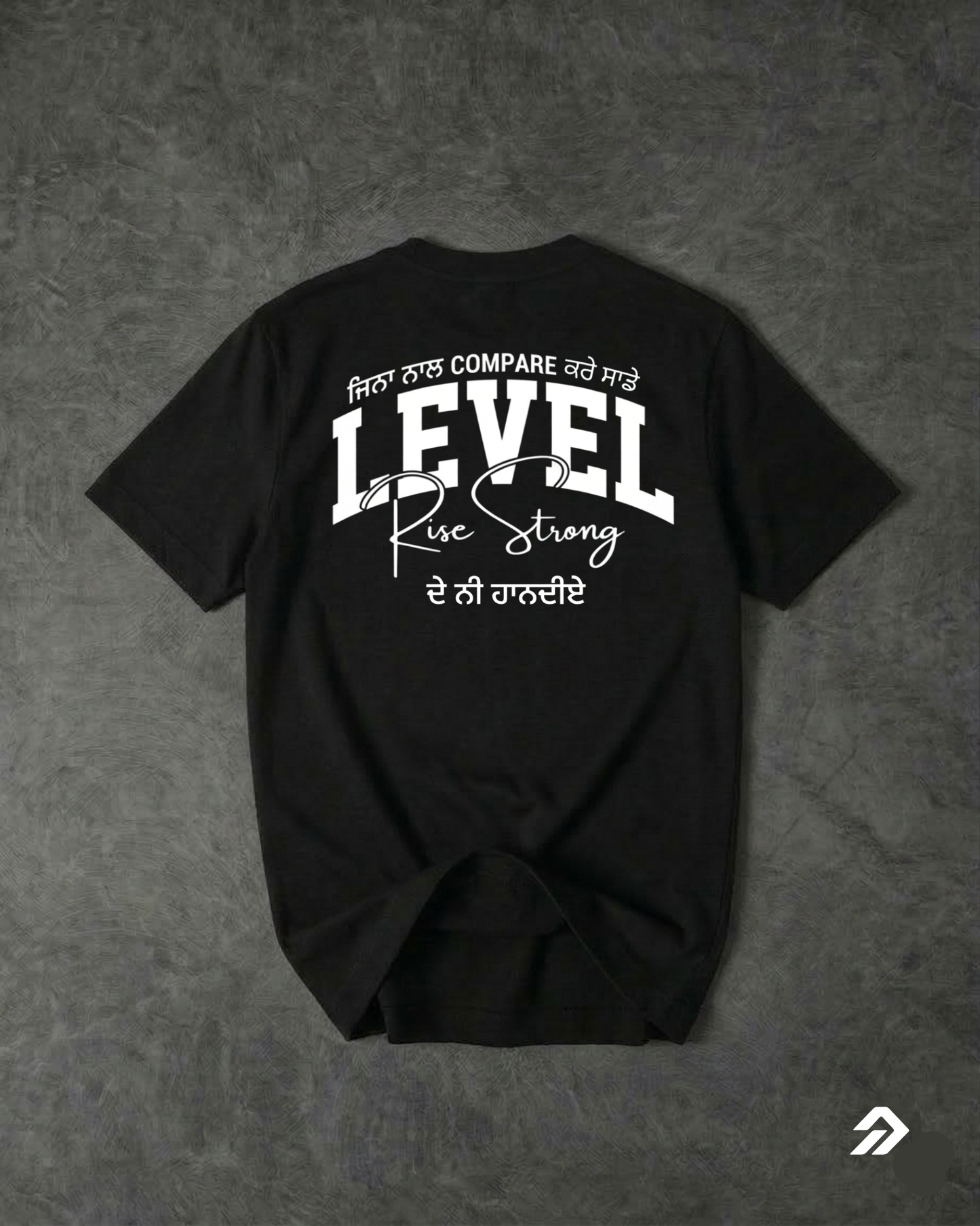 LEVEL RISE STRONG REGULAR FIT BACK TYPOGRAPHIC PRINTED T-SHIRT