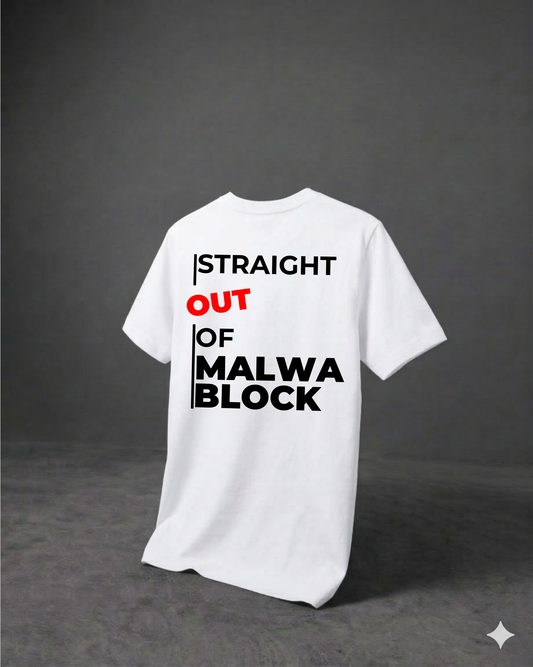 MALWA BLOCK REGULAR FIT BACK TYPOGRAPHIC PRINTED T-SHIRT
