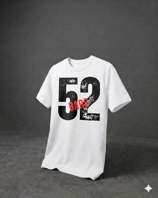 52 BARS REGULAR FIT BACK TYPOGRAPHIC PRINTED T-SHIRT