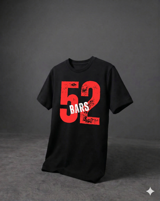 52 BARS REGULAR FIT BACK TYPOGRAPHIC PRINTED T-SHIRT